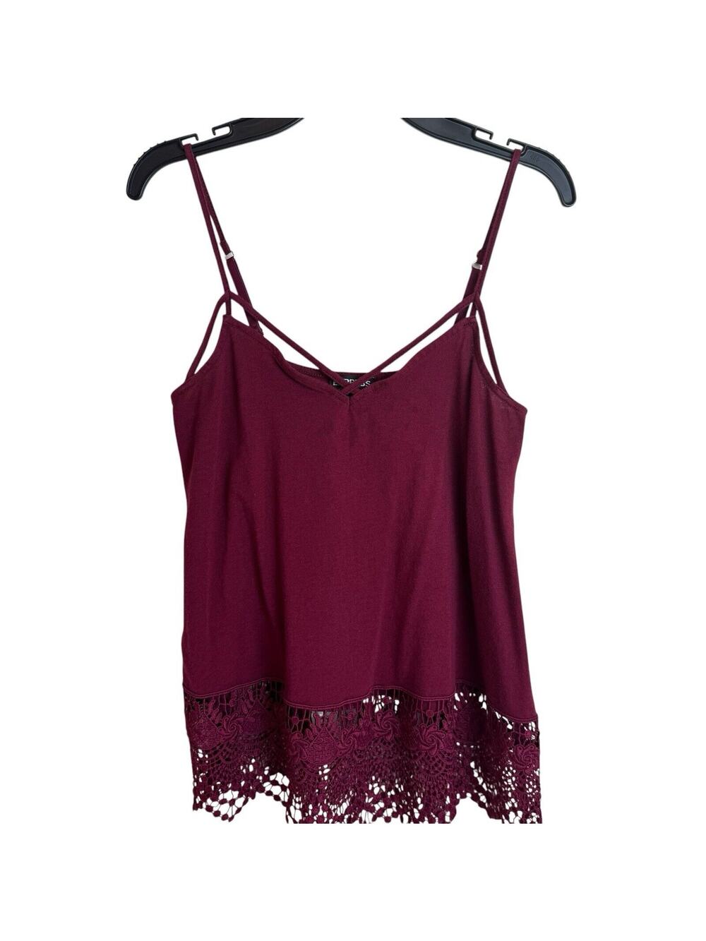 VTG Y2K Express Crochet Babydoll XS Cami Tank Top Coquette Fairy Grunge
